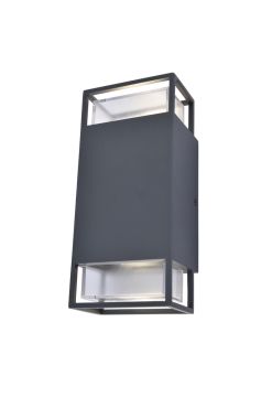 Lutec Ridge - applique d'extérieur - 10,6 x 8,1 x 23,5 cm - IP54 - gris foncé