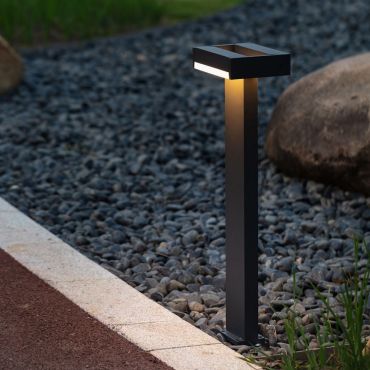 Lutec Conroy - lampe de jardin - 22,5 x 15,5 x 71,5 cm - 17,8W LED inclus - IP44 - anthracite