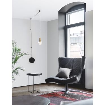Nova Luce Belar - lampe suspendue - Ø 10 x 300 cm - 4,8W LED inclus - laiton et transparent