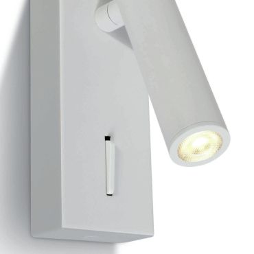 ONE Light Reading Spots - applique murale avec interrupteur - 5 x 2,5 x 12 cm - 3W LED inclus - blanc