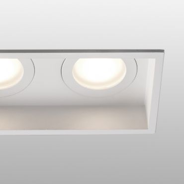 Faro Hyde - spot encastré - 89 x 89 mm, 165 x 83 mm taille d'encastrement - IP44 - blanc mat