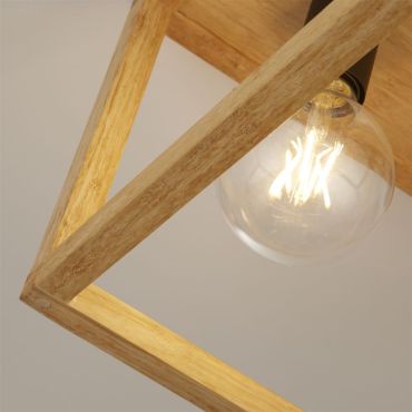 Searchlight Square - plafonnier - 36 x 36 x 25 cm - noir et brun