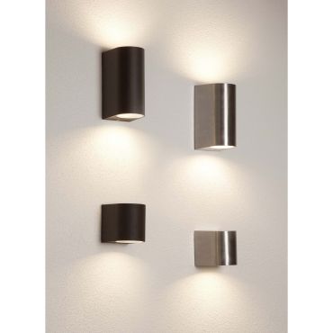 Searchlight Stratton 2 - Applique d'extérieur - 7 x 15 cm - IP44 - argent satiné