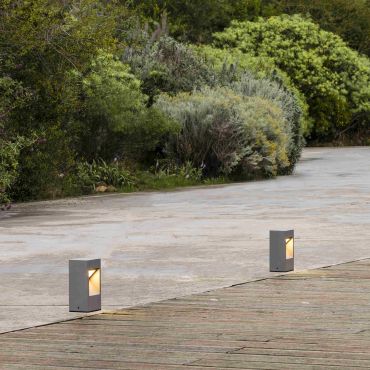 Faro Cast - lampe de jardin - 15 x 13 x 30 cm - 10W LED inclus - IP65 - gris foncé