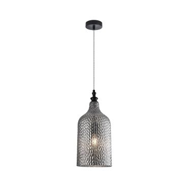 MODÈLE D’EXPOSITION - Nova Luce Marou - lampe suspendue - Ø 19,5 x 120 cm - gris fumé et noir mat
