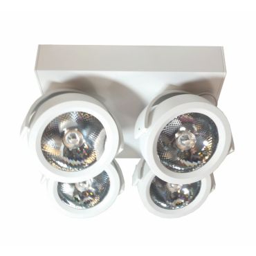 Artdelight Dutchess LED - spot en saillie 4L - 25 x 25 x 17,5 cm - 4 x 13 W LED dimmable inclus - blanc