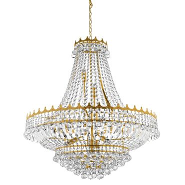 Searchlight Versailles - lustre - Ø 80 x 250 cm - or et transparent