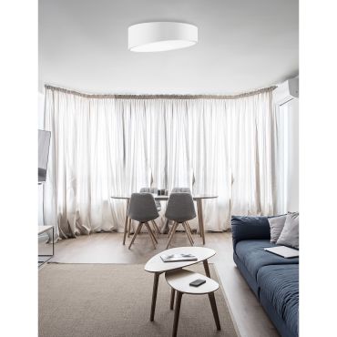 Nova Luce Maggio - plafonnier - Ø 50 x 12 cm - 60W LED inclus - blanc sable et blanc mat
