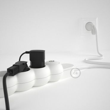 Creative Cables - multiprise avec câble de 1 mètre - 4 points de connexion - version BE/FR avec broche de mise à la terre - blanc