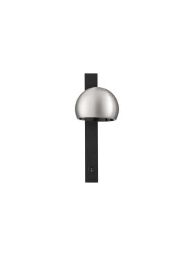 Nova Luce Lusa - applique murale - Ø 10 x 26 x 13 cm - 10W LED inclus - nickel brumeux et noir