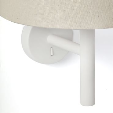 Faro Windsor - applique murale - Ø 29 x 39,2 x 26,5 cm - blanc mat et lino