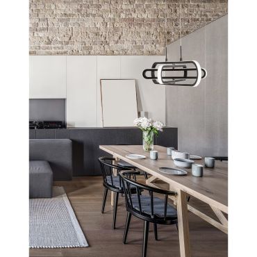 Nova Luce Arte - lampe suspendue - 64 x 44 x 120 cm - 50W LED dimmable inclus - noir mat