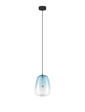 Nova Luce Oblo - lampe suspendue - Ø 16 x 227 cm - 3W LED inclus - bleu et noir mat