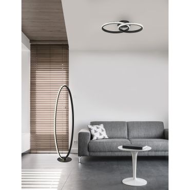 Nova Luce Nager - plafonnier - 62,5 x 41,5 x 17 cm - 28W LED inclus - noir sable
