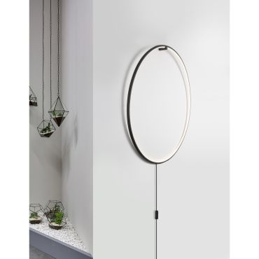 Nova Luce Ring - applique murale - Ø 79 x 2 cm - 28W LED dimmable inclus - noir sable