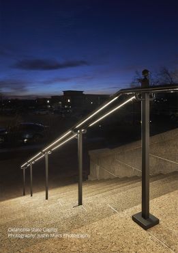 Klus POR - profilé LED encastré pour rampes - 2,32 cm x 2,29 cm - longueur 201cm - argent anodisé