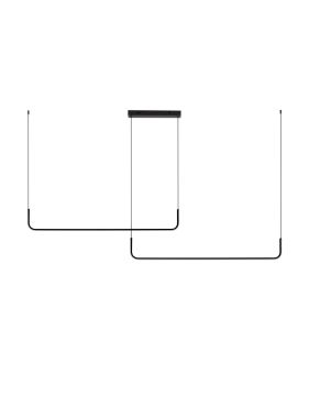 Nova Luce Strita - lampe suspendue - 165 x 150 x 7 cm - 42W dimmable LED inclus  - noir sablé
