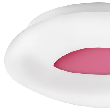 Nova Luce Cia - plafonnier - Ø 45 x 9,5 cm - 38W LED dimmable inclus - rose