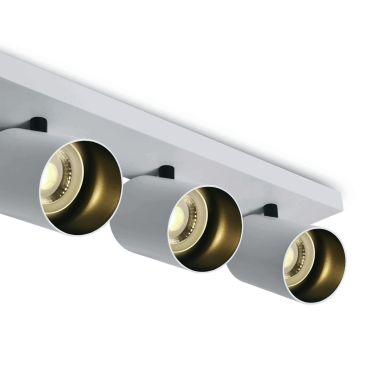 ONE Light Retro GU10 Spots - spot en saillie 3L - 39 x 7 x 10 cm - blanc