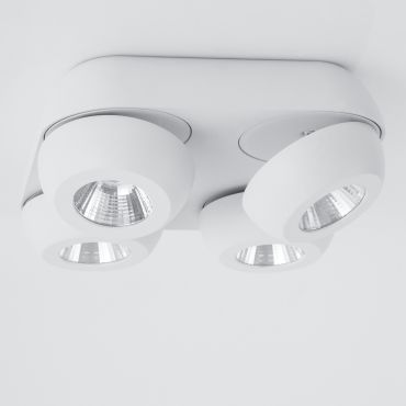 Nova Luce Gon - spot en saillie 4L - 25 x 25 x 9 cm - 4 x 5W LED inclus - blanc sable