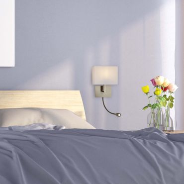 Searchlight Wall - applique murale avec double interrupteur - 20 x 25,5 cm - 1W LED inclus - laiton antique