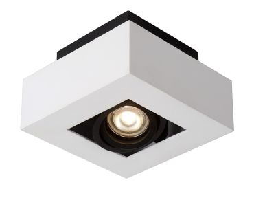 Lucide Xirax 1 - spot en saillie - 14 x 14 x 8,8 cm - 5W LED dimmable inclus - dim to warm - white