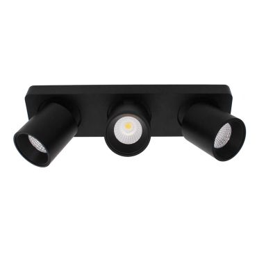 Artdelight Laguna - spot en saillie 3L - 32 x 8,2 x 9,5 cm - 3 x 6W LED dimmable inclus - noir
