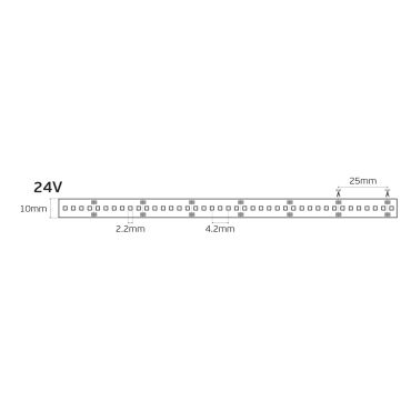 VK Lighting Bande LED - largeur 1cm, longueur 500cm - 24Vdc - dimmable - 24W LED par mètre - 240 LED par mètre - IP20