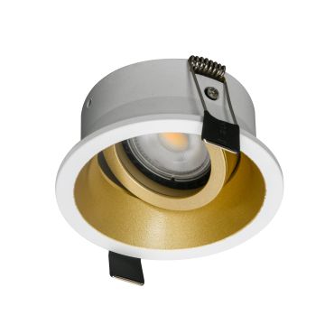 Artdelight Roura – spot encastré orientable – Ø 90 mm, Ø 82 mm encastrement – blanc et or
