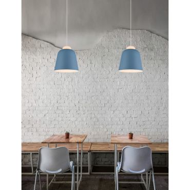 Nova Luce Victoria - lampe suspendue - Ø 29 x 120 cm - bleu et blanc