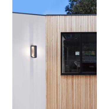 Nova Luce Ned - applique murale extérieure - 28 x 19 x 6 cm - 2 x 6W LED inclus - IP54 - gris foncé