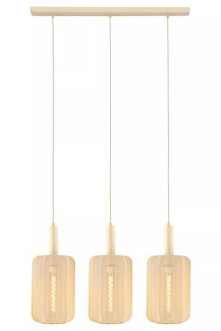 Lucide Corina - lampe suspendue 3L - 90 x 22 x 185 cm - beige