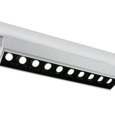 ONE Light Linéaire LED orientable - spot sur rail - système de rail triphasé - 58 x 6 x 8 cm - 10 x 5W LED inclus - blanc - couleur de lumière blanc chaud