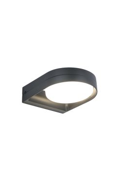 Lutec Fele - applique murale extérieure - 5 x 16 x 20 cm - 13,5W LED inclus - IP54 - gris foncé