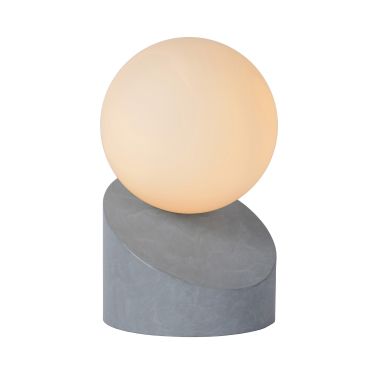 Lucide Len - lampe à poser - 16 cm - gris et opale