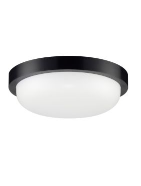 Nova Luce Reo - plafonnier extérieur - Ø 23,5 x 7,5 cm - 19W LED inclus - IP65 - noir sablé
