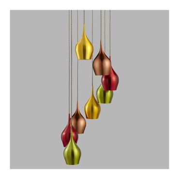 Searchlight Vibrant - lampe suspendue - Ø 36 x 170 cm - multicolore