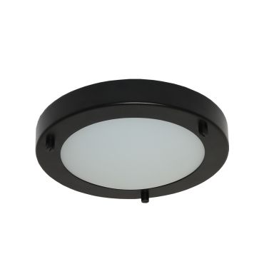 Artdelight Yuca - plafonnier de salle de bains - Ø 18 x 5 cm - 10W LED inclus - IP44 - noir