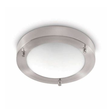 Artdelight Yuca - plafonnier de salle de bain - Ø 18 x 5 cm - 10W LED inclus - IP44 - acier mat