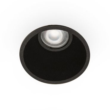 Faro Fresh - spot encastrable - Ø 90 mm, Ø 83 mm encastrable - IP44 - noir mat