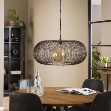 Vico Copper Twist - lampe suspendue - Ø 70 x 150 cm - nickel noir
