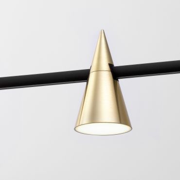 Nova Luce Cono - point lumineux système de rail magnétique - Ø 6 x 10,6 cm - 5W LED inclus - laiton satiné