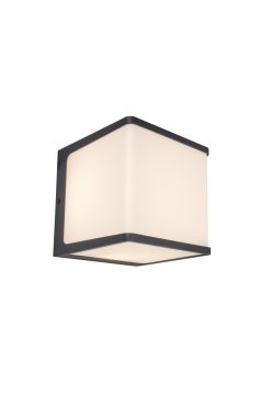 Lutec Doblo - applique d'extérieur - 15 x15 x15 cm - 19,1W LED inclus - IP54 - gris foncé