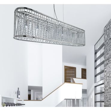 Searchlight Elise - lampe suspendue - 104 x 22 x 140 cm - chrome