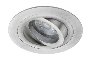 MODÈLE D’EXPOSITION - Energetic Brindisi - set de 3 - 6,7W LED dimmable inclus - Ø 92 mm, Ø 78 mm à encastrer - aluminium brossé