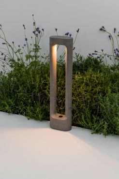 Faro Totem - lampe de jardin - 15 x 8,5 x 60,4 cm - 6,5W LED inclus 2700K - IP55 - gris ciment