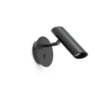 Faro Leo - applique murale avec interrupteur - Ø 10 x 16 cm - 3,5W LED inclus - noir mat