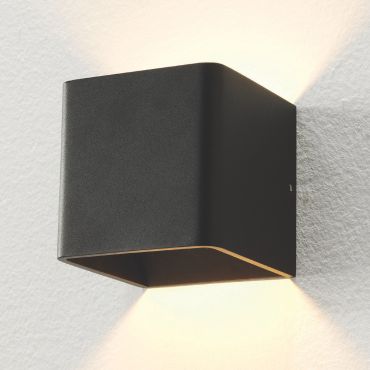 Artdelight Fulda - applique murale - 10 x 10 x 10 cm - 6W LED dimmable inclus - noir