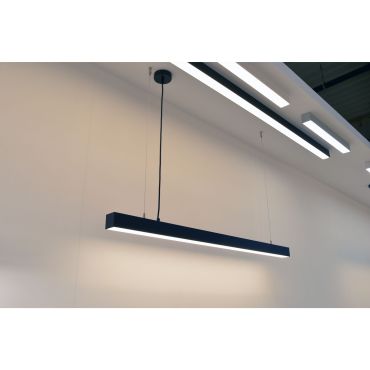 Roi Du Luminaire Line - lampe suspendue - profilé 5,3 x 5,3 cm - 28,8W LED par mètre - noir