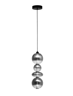 Nova Luce Bally - lampe suspendue - Ø 20 x 197 cm - 36W dimmable LED inclus - noir mat et gris fumé